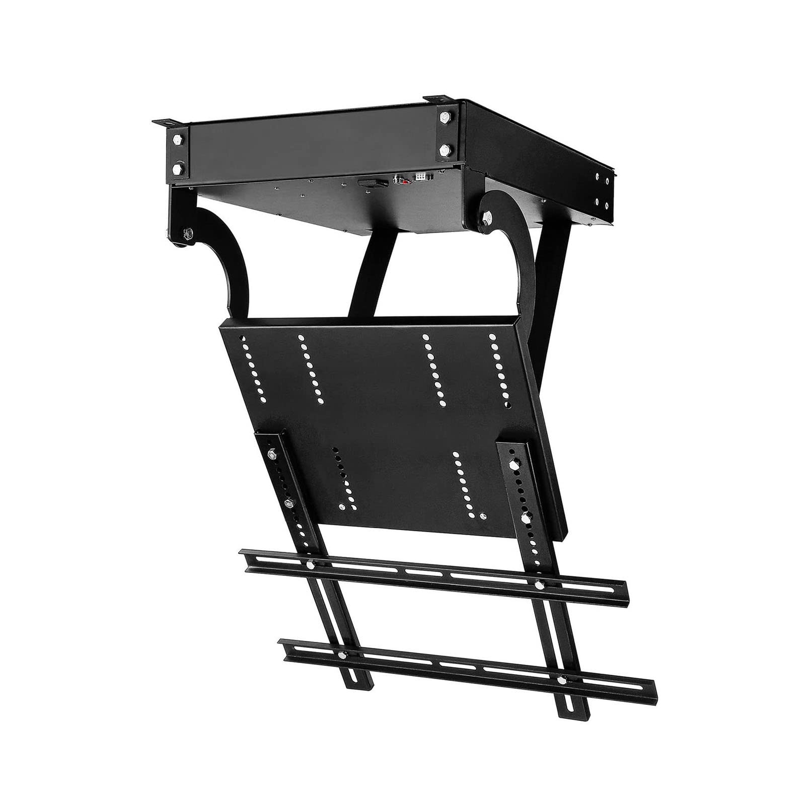 HTTGDGDH Motorized Tv Mount - 0-90° Flip Down Tv/Monitor Bracket, 32-70 Inch Electric Tv Lift, Remote Control Large Flip Down Motorized Pitched Roof, 150Lbs Load Capacity,70-85in TV