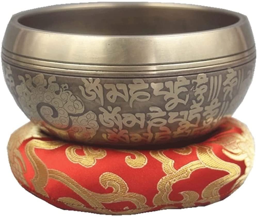 Set di Campane tibetane per Meditazione, martellate a Mano in Nepal, per Yoga, guarigione dei Chakra, Meditazione Zen con percussore e Cuscino, Regalo Buddista.
