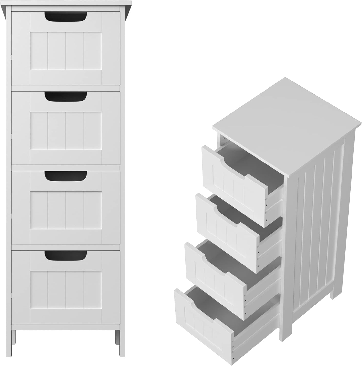 ANSIMIDA 4 Tier Bathroom Floor Cupboard Free Standing