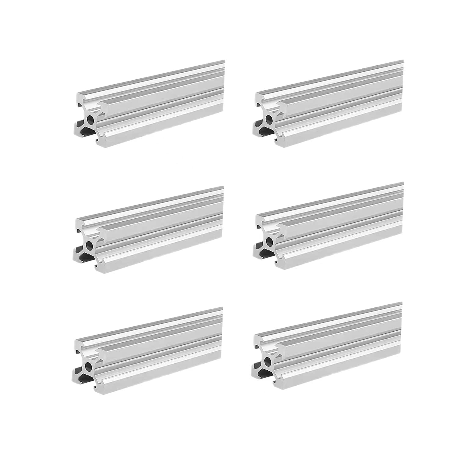 AluProfil 2020 Alu Profil 350 mm V Type Argenté Profil en aluminium 20x20 Norme européenne Eloxée Linearschiene Extrusion Lot de 6, pour imprimante 3D DIY et CNC