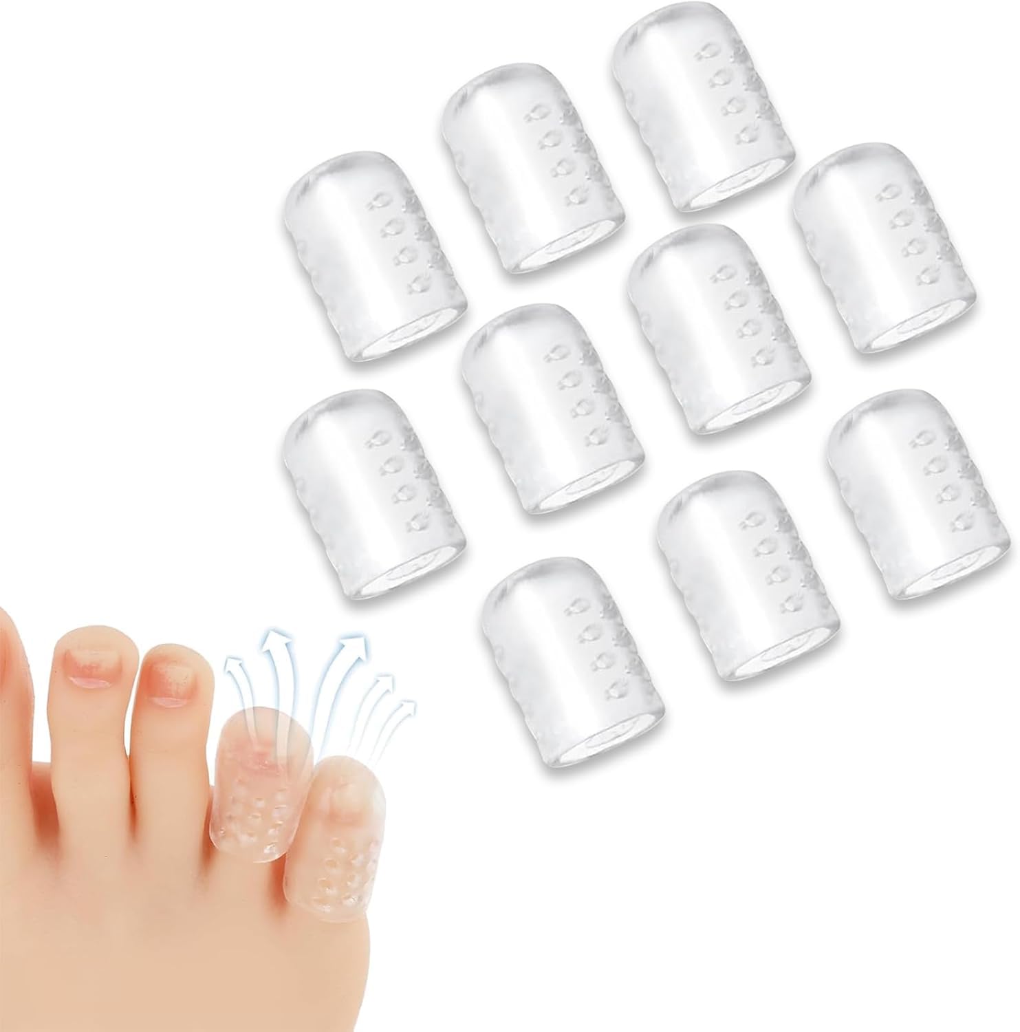 Hallux Valgus Korrektur Zehenspreizer – 10 Stück Weiche Gel Zehentrenner für den Großen Zeh, Universelle Hallux Valgus Schiene zur Ballenzehen- & Hammerzehen-Korrektur für Damen & Herren