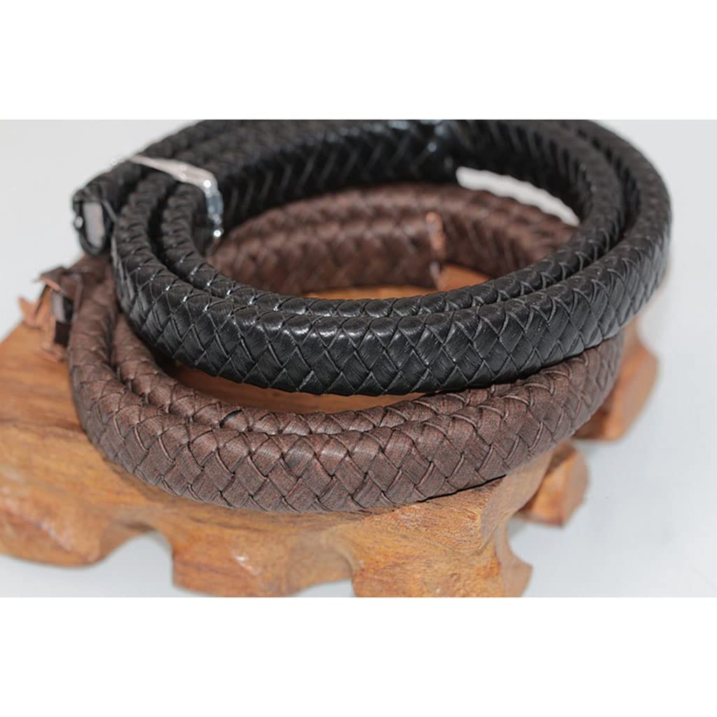 Cordoncino per gioielli in pelle, Bracciale for collana fai-da-te con corda da 12 mm × 6 che realizza accessori for gioielli in PU intrecciata marrone nero | Black