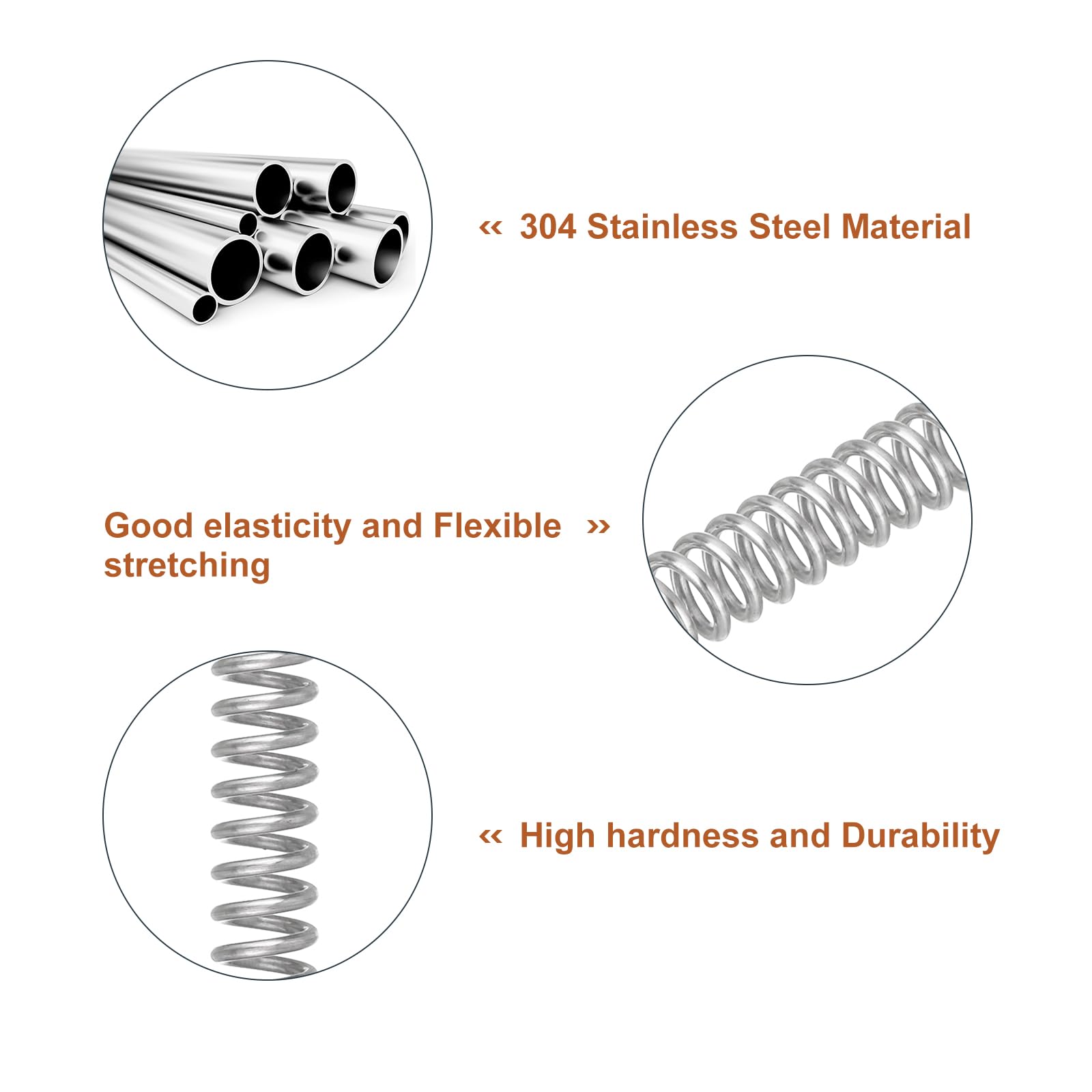 Ressort Compression Acier Inox 304 - 0,7x5mm, 305mm - Pour Bricolage Et Réparations