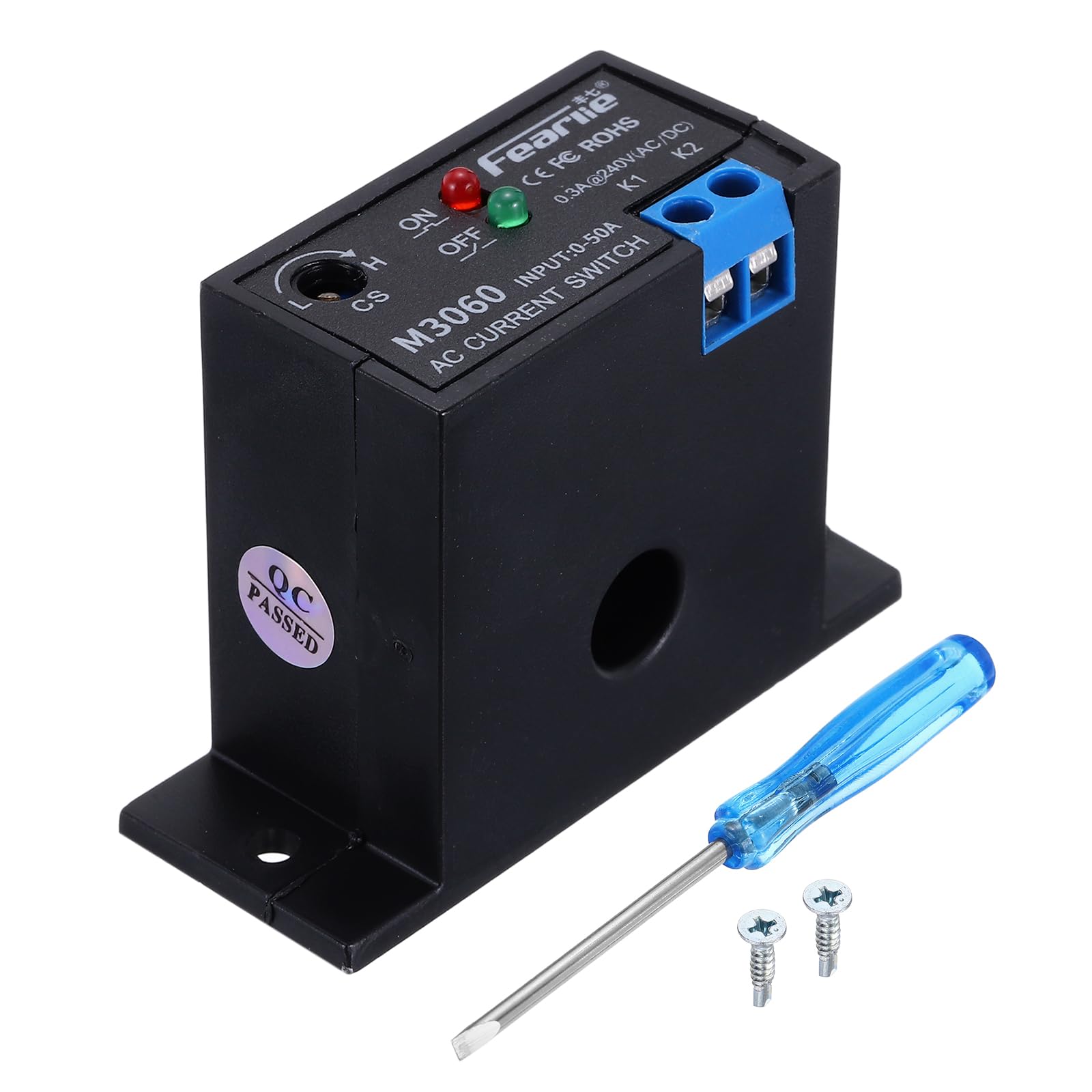 QUARKZMAN Miniature Courant Commutateur 0-50A Normalement Ouvert AC Courant Détection Commutateur Capteur Surveillance Relais, M3060