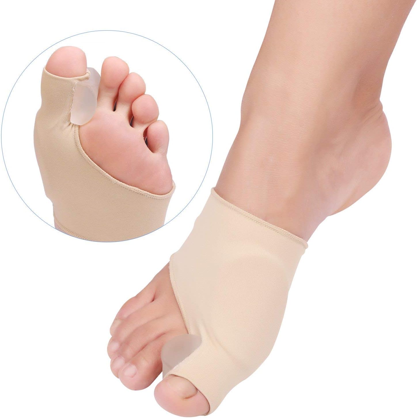 Bunion Corrector Big Toe Straightener Bunion Pain Relief Sleeves, 1 Pair Bunion Splint Support Protectors Sleeve with Built-in Silicone Gel Pad for Hallux Valgus Pain Relief
