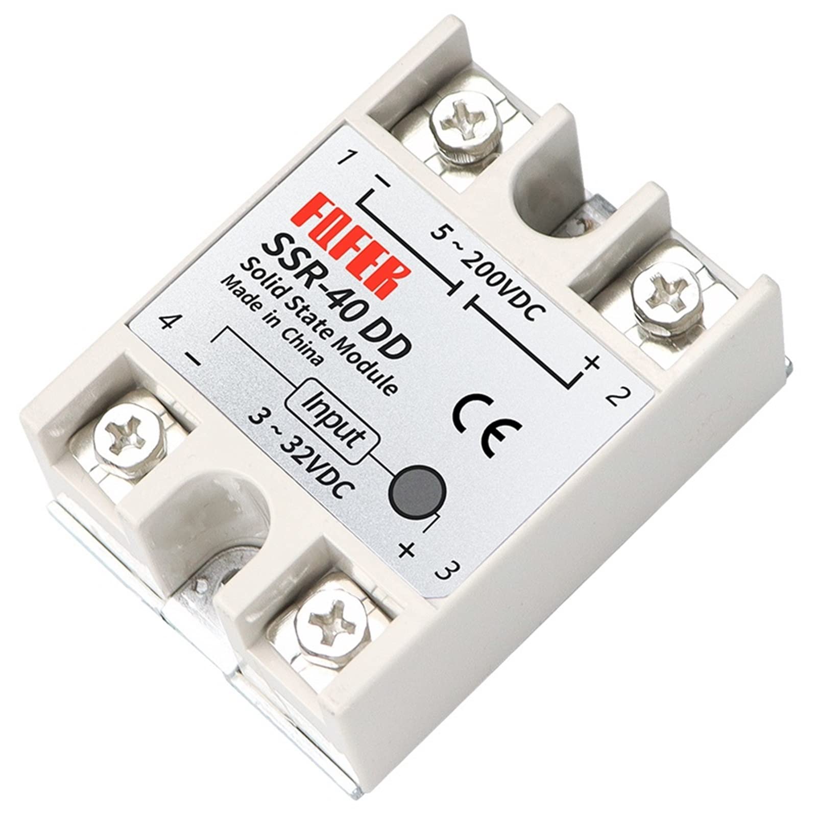 GJZIFGFWQ 1Pcs SSR -10DD/25DD/ 40DD DC Control White Shell Single Phase Solid State Relay Without Plastic Cover(SSR-100DD)