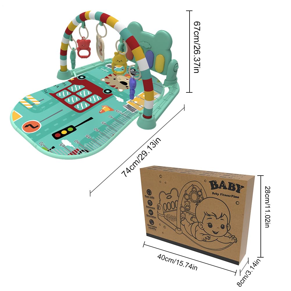 Mat De Actividad Para Bebés - Mat De Gimnasia Baby Play | Mats De Juego De Gimnasio Lavable Para Bebés Y Pequeños Para Niños Creativos Tocando Gimnasia Con Música Para El Desarrollo Sensorial Y De Hab