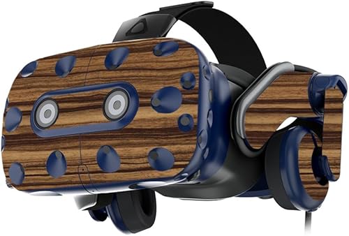MightySkins Skin compatible con HTC Vive Pro VR Headset – Madera de cebra oscura, protectora, duradera y única cubierta de vinilo | Fácil de