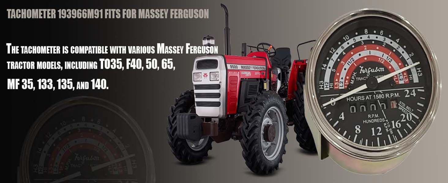 Massey Ferguson 193966M91 - Contagiri per trattore Massey Ferguson TO35 F40 50 65 Massey Ferguson Contagiri trattore/Anti Clock Wise Tachometer-MF 35, 133, 135, 140