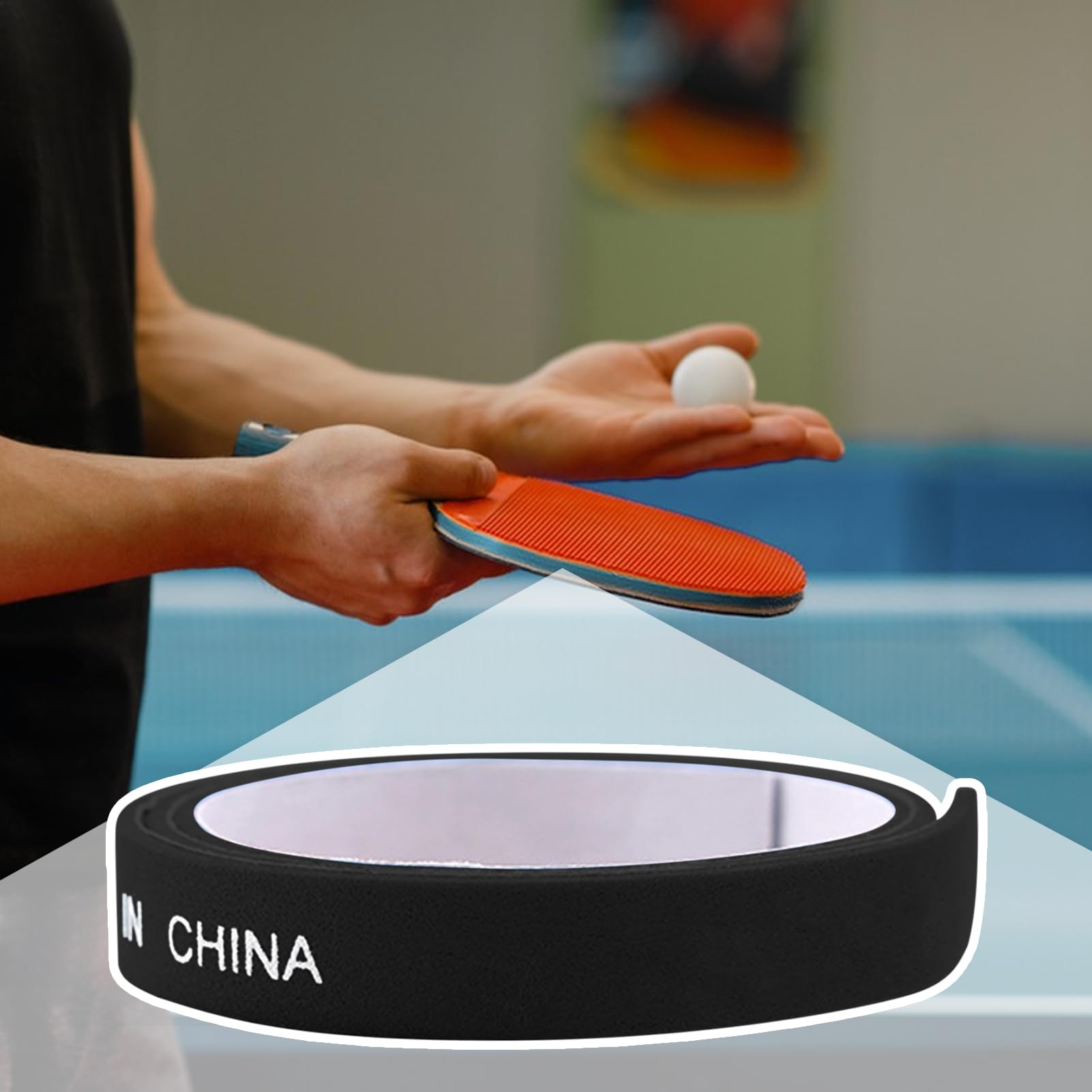 Cinta Protectora Lateral para Paletas de Pong | Pack de 10 Cintas para Bordes de Paletas de Pong,Accesorios Deportivos Antichoque para Competiciones, Entrenamientos Y Partidos