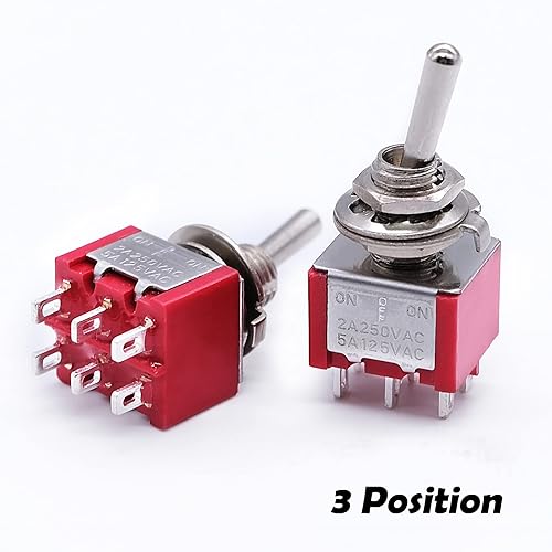 Vista 18 de Mxuteuk - Mini interruptor de palanca en miniatura para consola de auto, encendido/apagado, encendido/encendido, (encendido/apagado/encendido)