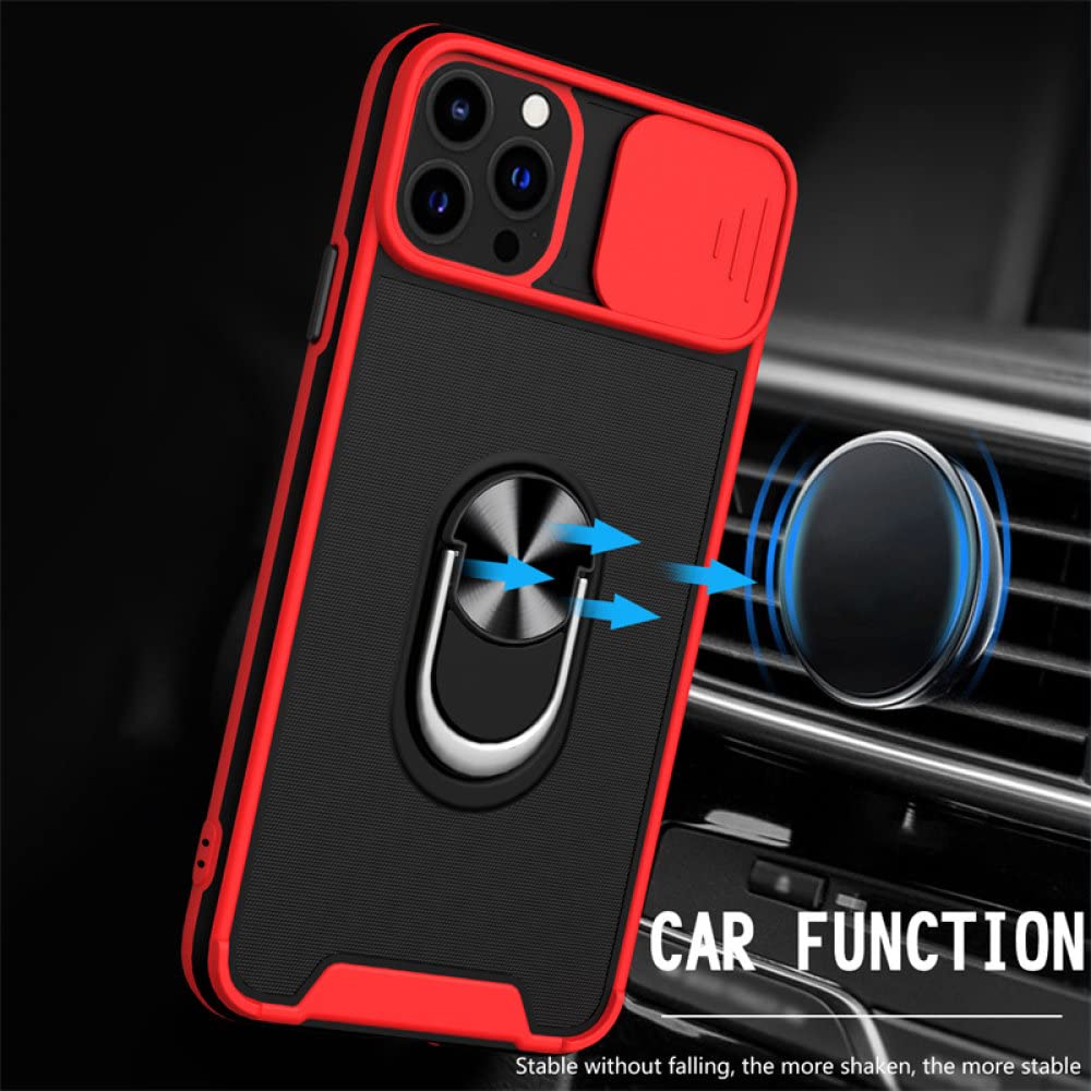 Coque Anti-choc Magnétique Ring Armor Pour IPhone 13 Pro - Noir - TPU+PC - Avec Anneau Et Pochette