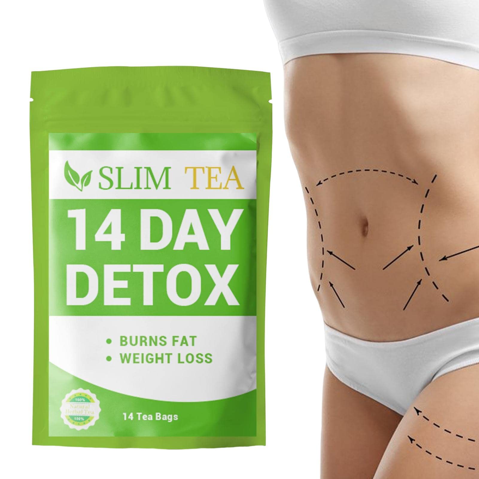 14-Tage-Tee zum Abnehmen,Natural Diet Slim Teepakete zur Diätunterstützung - Sanfte Entgiftung und Reinigung zur Gewichtsreduktion und zum Abbau von Bauchfett