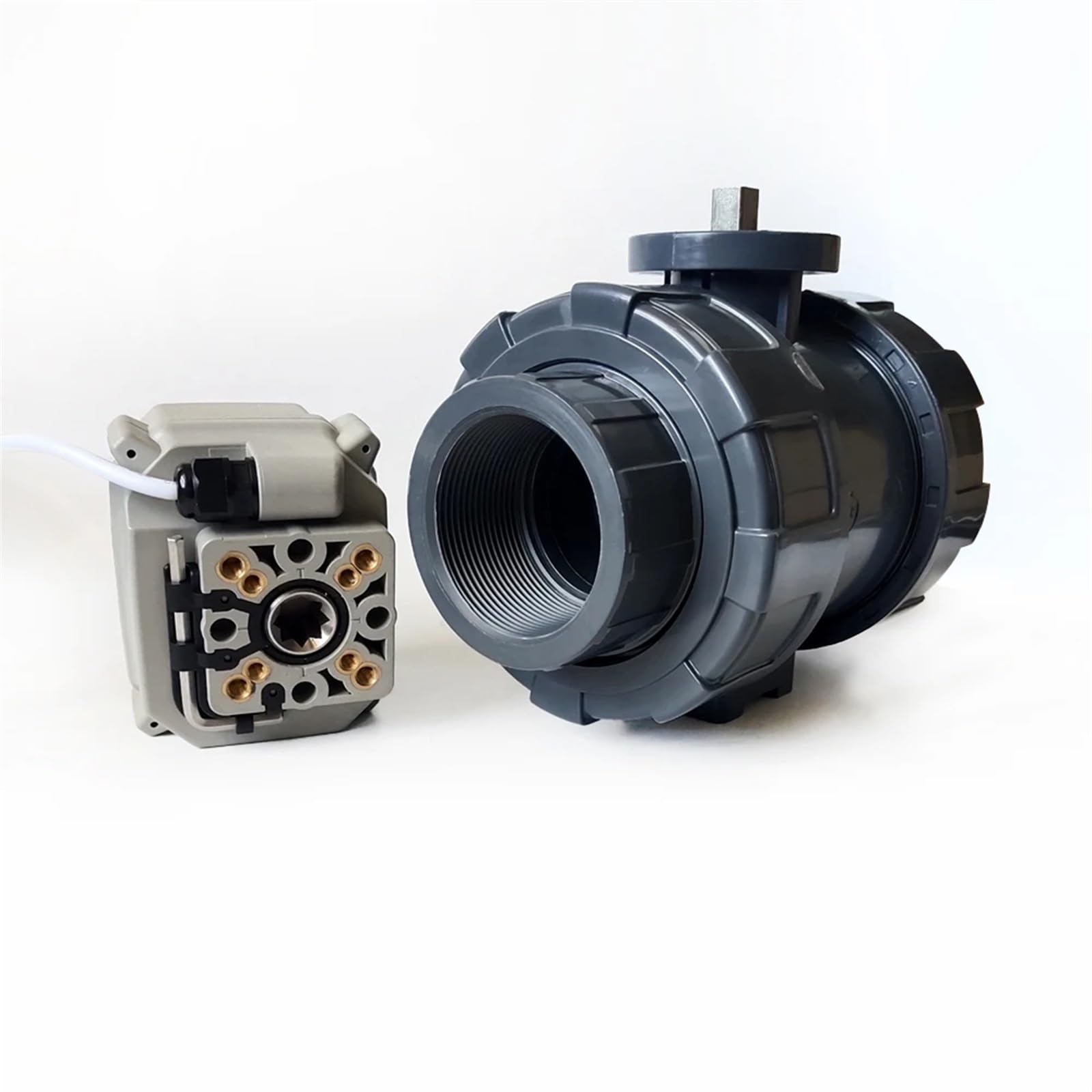 DN40 50 mm UPVC Elektryczny zawór kulowy 2/3/5/7 przewodowy napęd silnikowy do zasilania zbiornika na wodę (BSP THREAD-DC24V-CR703)