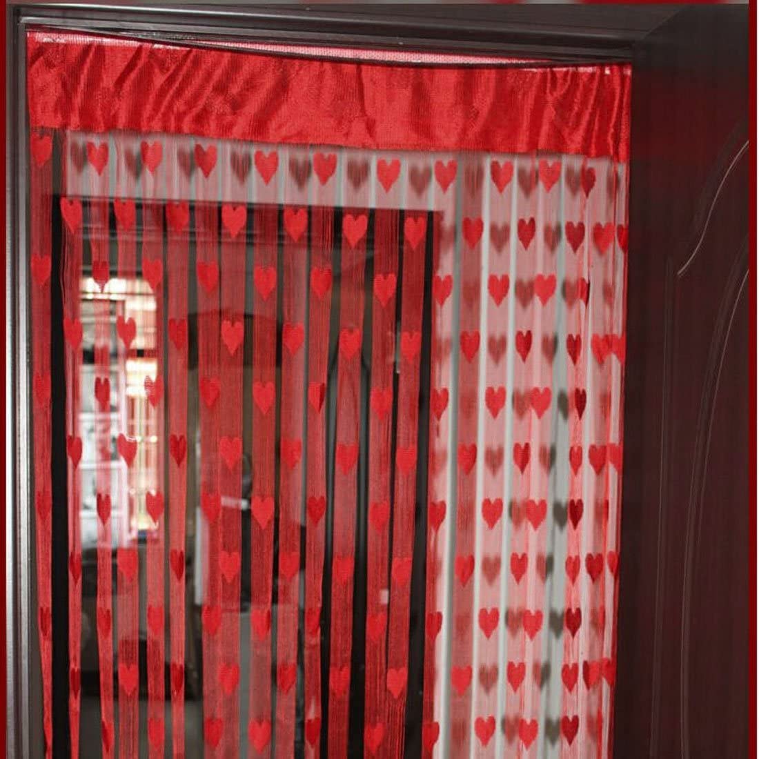 Amazon.co.jp: XYWHPGV ハート柄家庭用ドア窓タッセルパネル