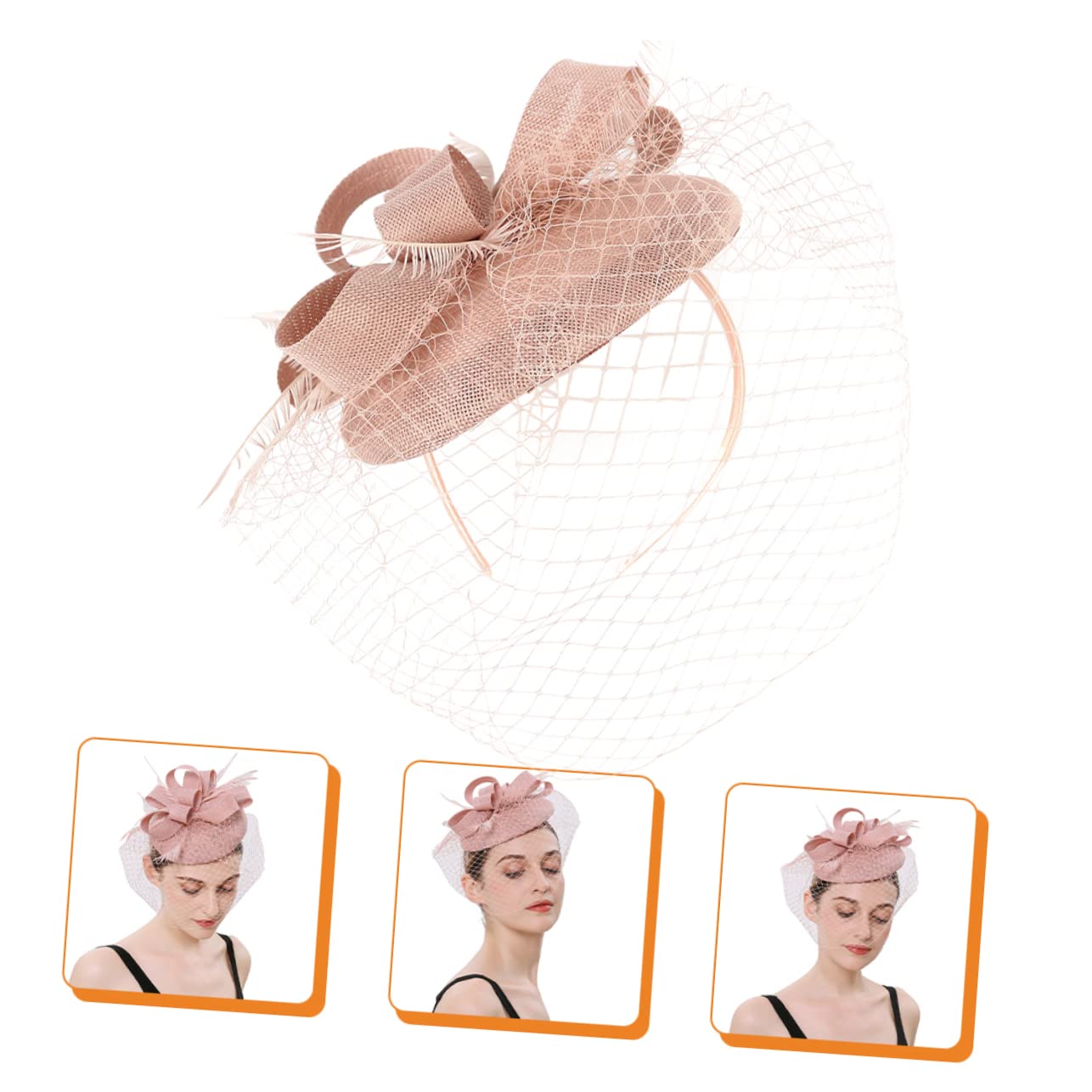 Beavorty 3pezzi Fascinator Rete per Donne Cappello Elegante da Festa per Tea Party e Cocktail Accessorio Femminile Versatile con Fascia e Clip per