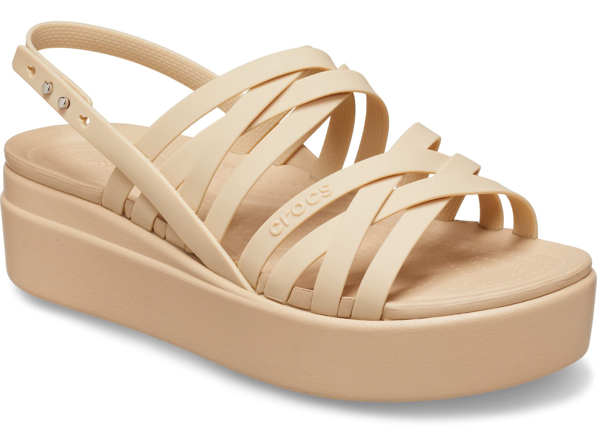 Crocs Brooklyn Strappy Low Wedge Sandals for Women Black