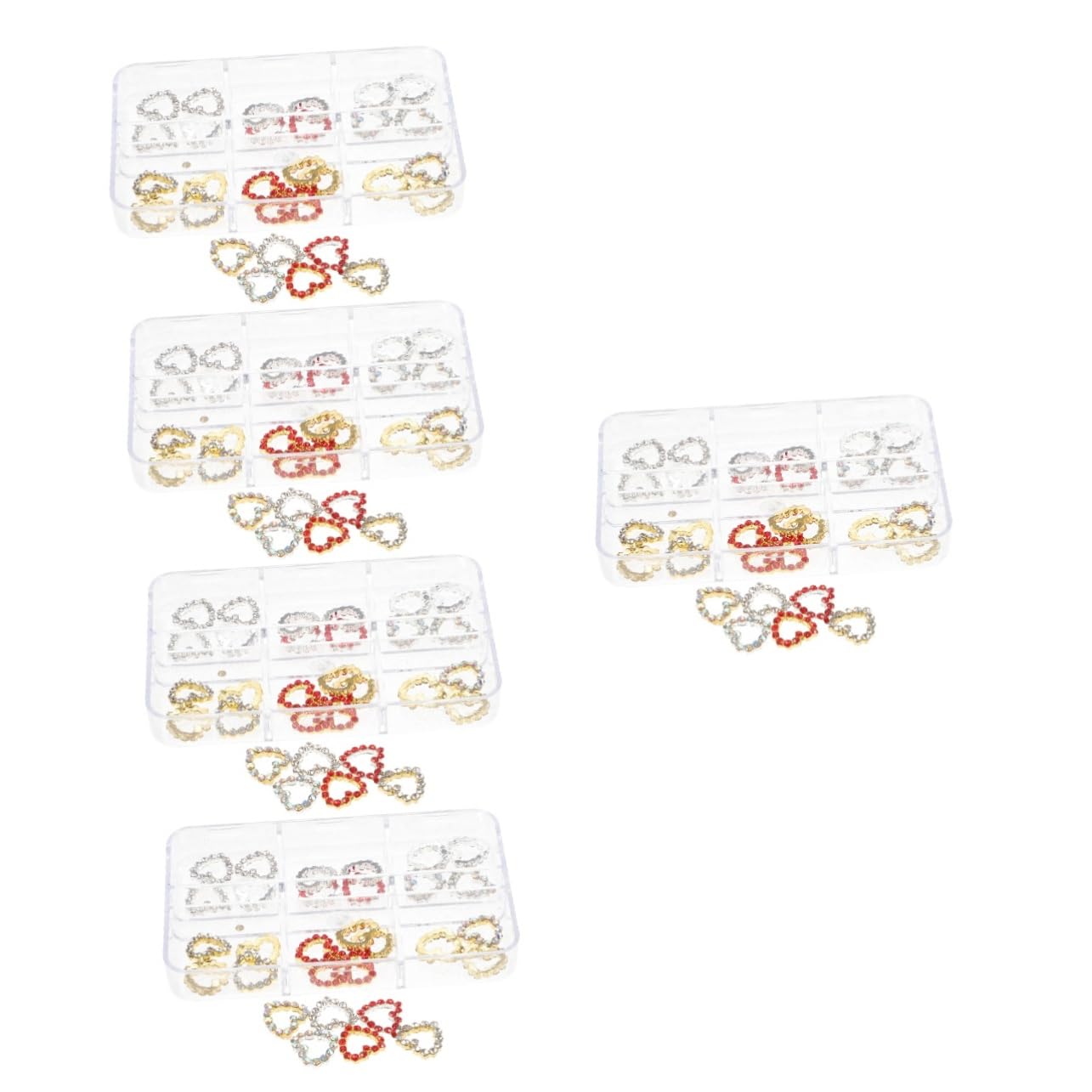 Healeved 150pezzi Charm Cuore Di Strass Per Unghie Decorazioni Nail Art Colorate Per Matrimonio e Compleanni Accessori Per Unghie Acriliche e Fai Da Te