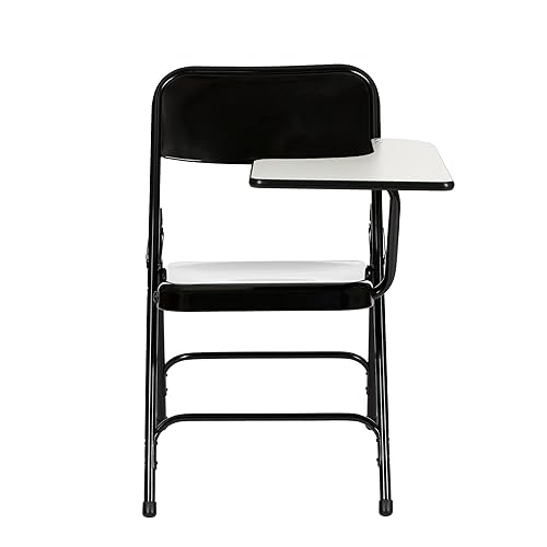 Miniatura 4 de OEF Furnishings Silla plegable con brazo para tableta zurdo, negro (paquete de 2) - Acero resistente de calibre 18, capacidad de 500 libras,