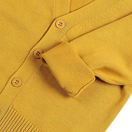 Casaco de moletom com botão e gola V para bebês meninos e meninas de tricô da Little Kid 1-7t, Cinza