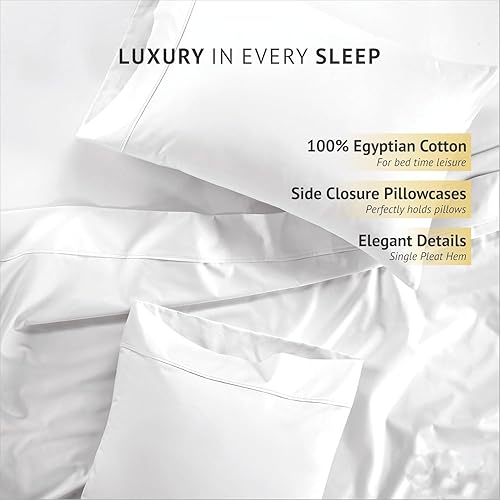 Miniatura 2 de DORMICA Juego de sábanas tamaño Queen con acabado italiano, 100% algodón egipcio, tejido satinado, 1000 hilos, suave y sedosa con sábana bajera,