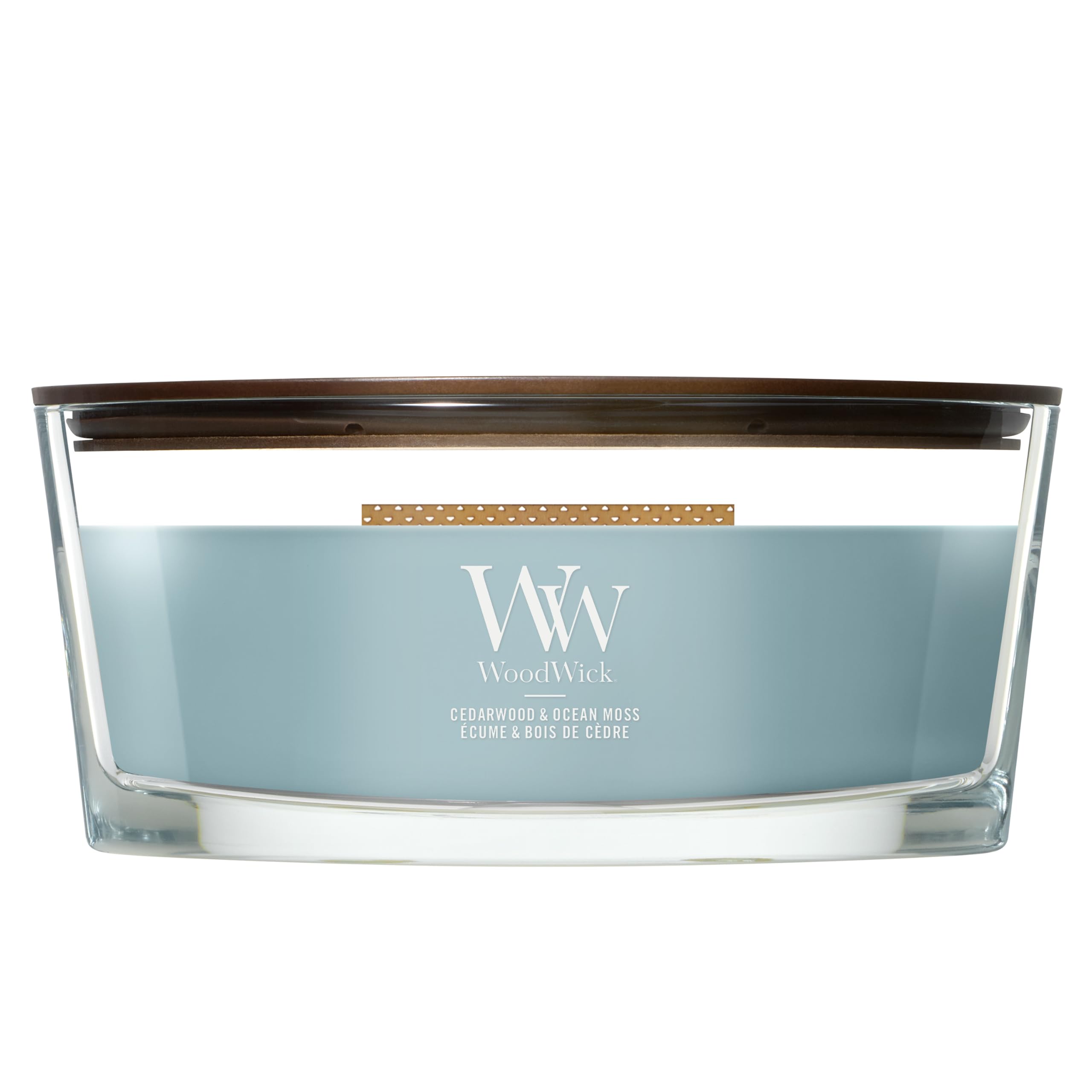 WoodWick Scented Candle | Ellipse Candle | Cedarwood & Ocean Moss | Perfect Gifts for Women