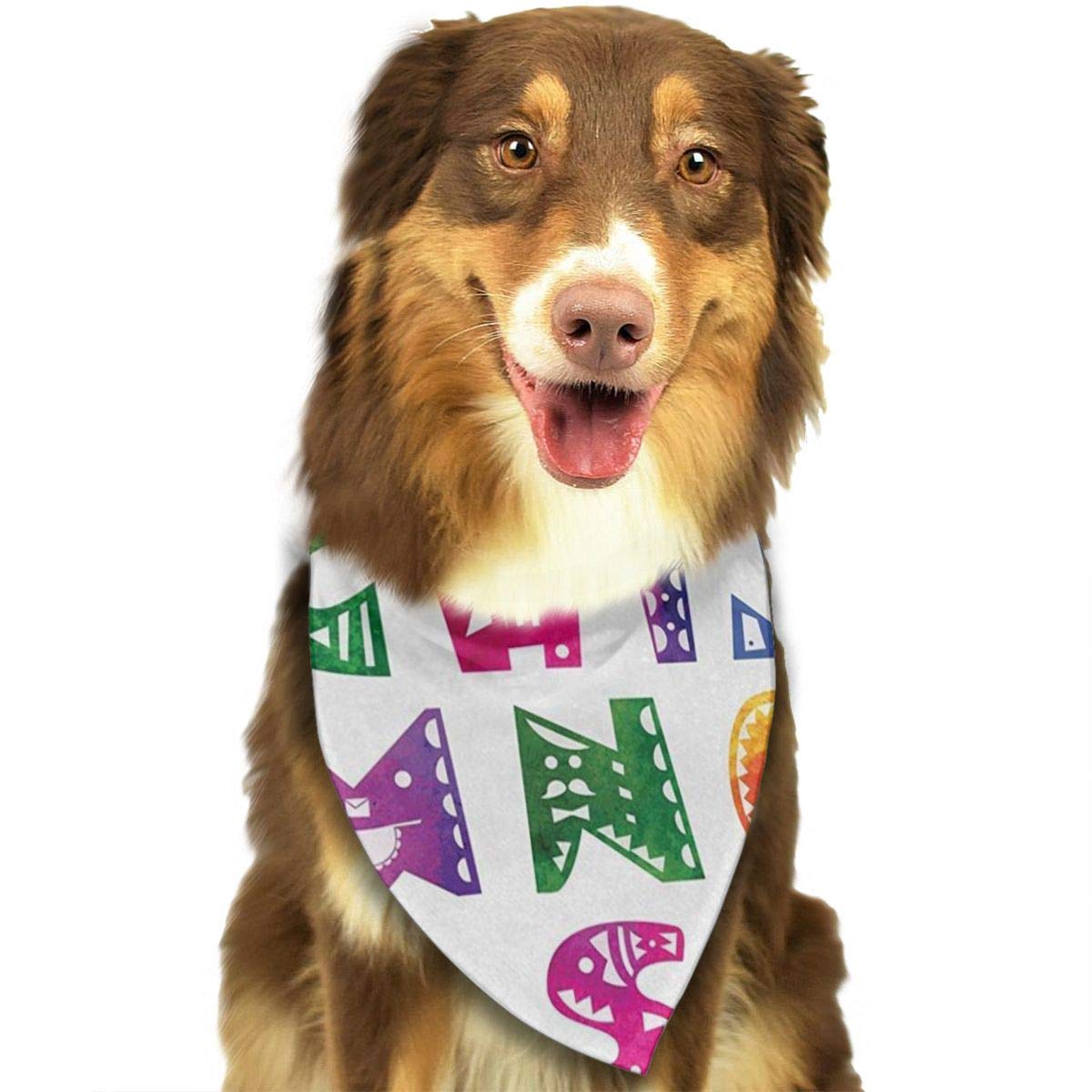 RAHJK Dog Bandana ABC Kids 36, Dog Fashion Accessory Dog Scarf for Small, Medium, Large Dogs Cats Dog Owner Present Dog Birthday Gift