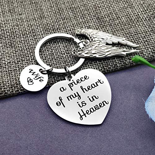 Vadaka-Wife-Memorial-Jewelry-Gift-Wife-Memorial-Keychain-Keyring-A-Piece-of-My-Heart-is-in-Heaven-Wife-Key-Chain-Wife-Girlfriend-Memorial-Gift-Remembrance-Sympathy-Gift-Loss-of-Wife-Keychain