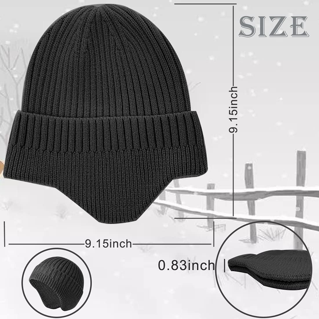 JFAN Cappello Lavorato A Maglia da Uomo Donna Autunno Inverno Tinta Unita Proteggi Le Orecchie Cappello da Sci Moda Caldo Cappello in Pelle di Melone
