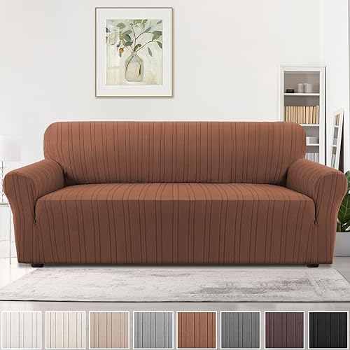 Miniatura 35 de H.VERSAILTEX Funda de sofá de alta elasticidad de 1 pieza, cubierta de sofá antideslizante, con parte inferior elástica, fundas gruesas y suaves,