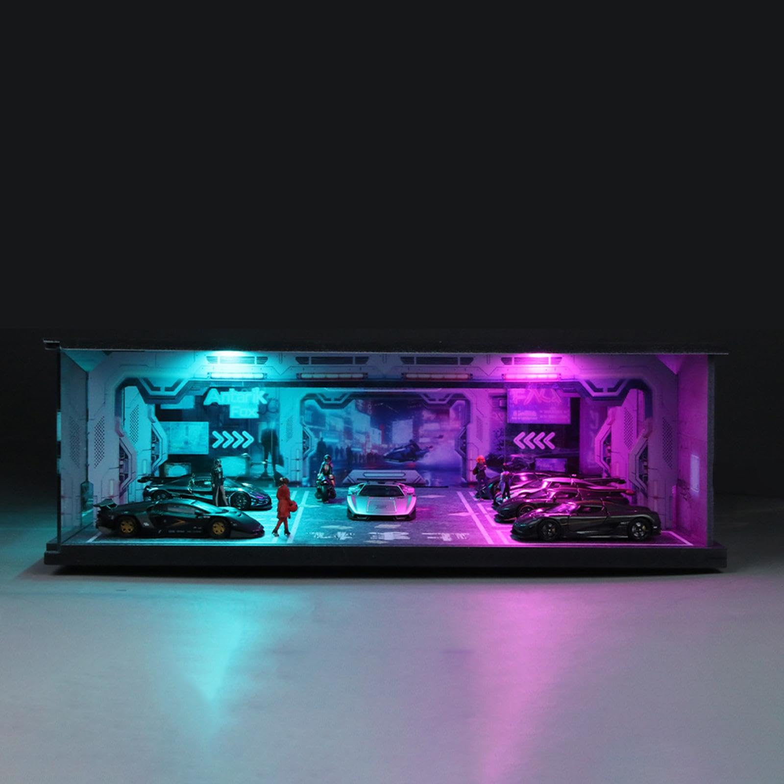 Vitrine für Modellautos Im Maßstab 1:64, Garagendiorama, Miniaturszene