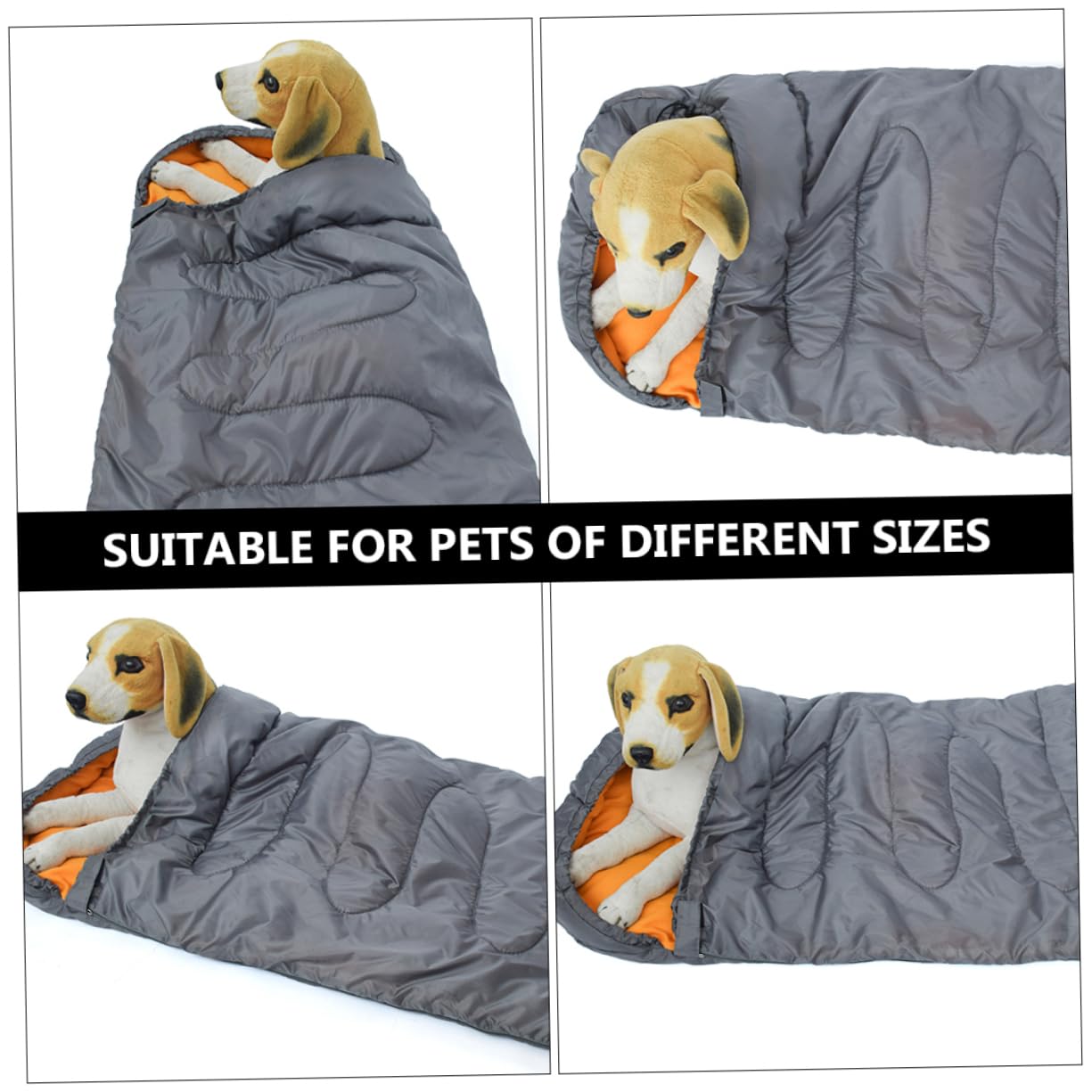 Happyyami Tragbarer Schlafsack für Hunde aus Polyester und Fleece Wärmendes Hundebett für Outdoor Reisen Kompakte Form Leicht zu Transportieren und Verstauen