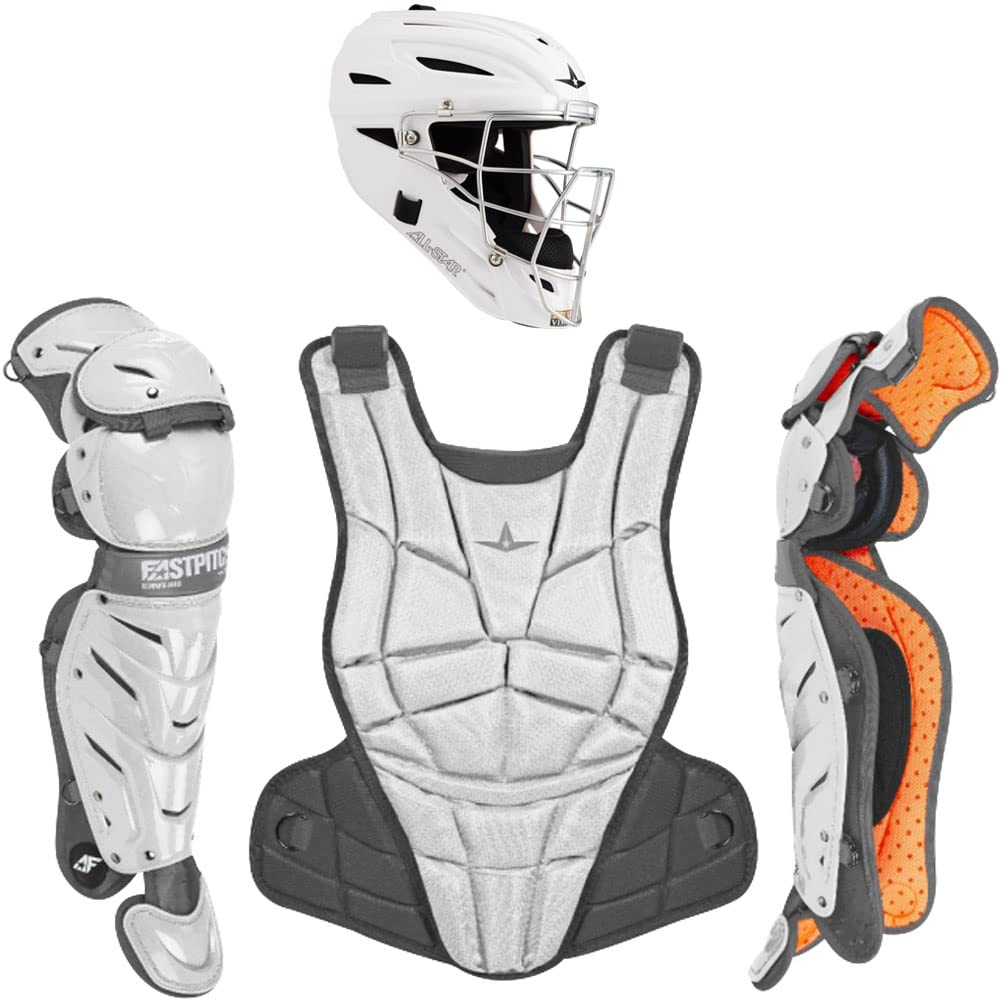 All-Star Catcher’s Gear Kit – Includes Helmet, Chest Protector & Leg Guards – Lightweight, Durable Baseball Protective Set, Meets NOCSAE