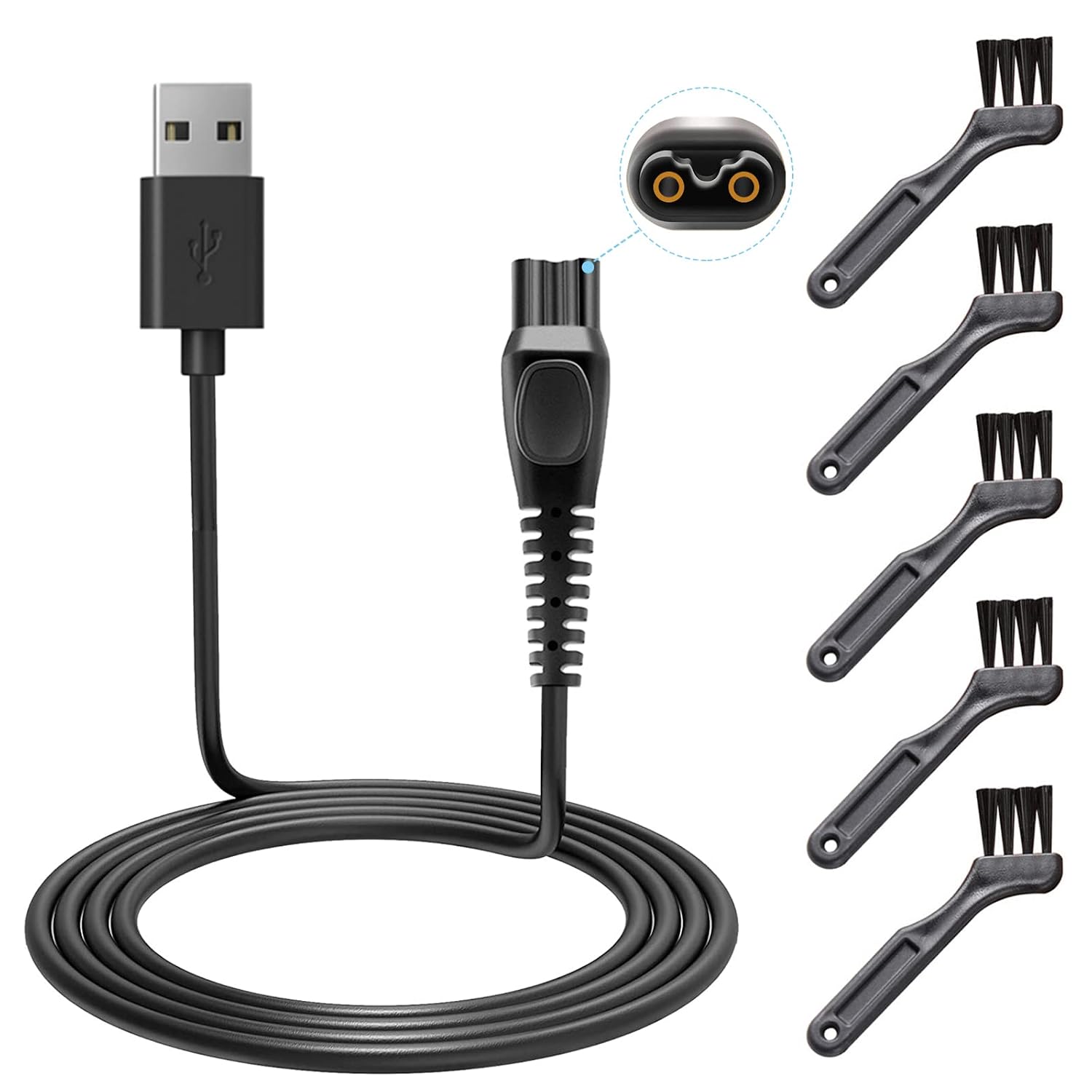 LinMei USB Charger Cord Fit for Philips Norelco QP2533 QP2520 QP2630 QP6510 QP6520 One Blade Trimmer HQ8505 HQ850 HQ840 Beard Shaver 5V USB Charging Cable