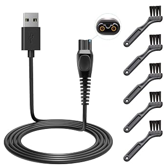 LinMei USB Charger Cord Fit for Philips Norelco QP2533 QP2520 QP2630 QP6510 QP6520 One Blade Trimmer HQ8505 HQ850 HQ840 Beard Shaver 5V USB Charging Cable