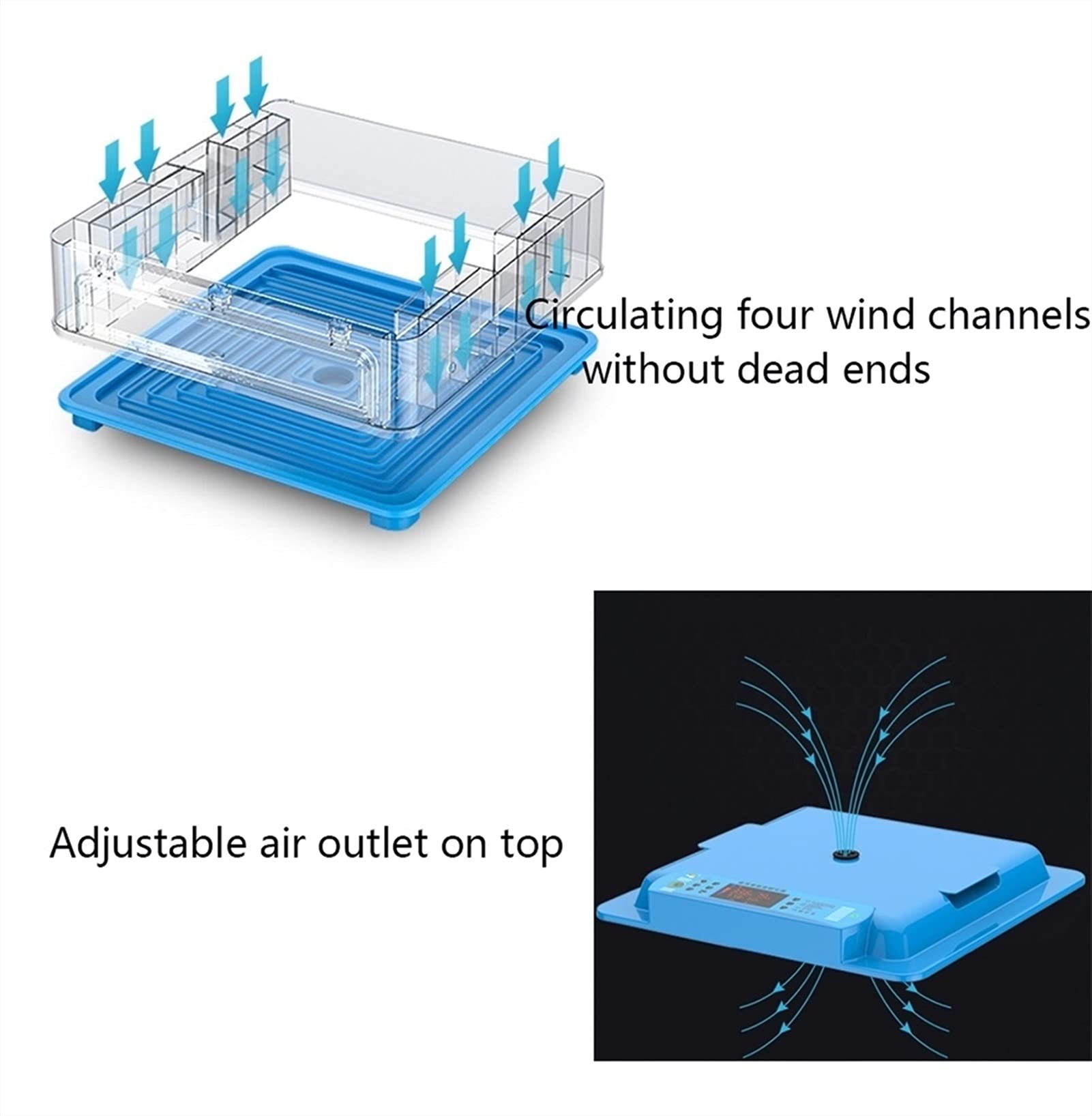 Incubateurs pour éclosion d'œufs avec tourneur automatique avec température et humidité LED Candler transparent poulets, canards, oies, cailles, oiseaux, 64 œufs
