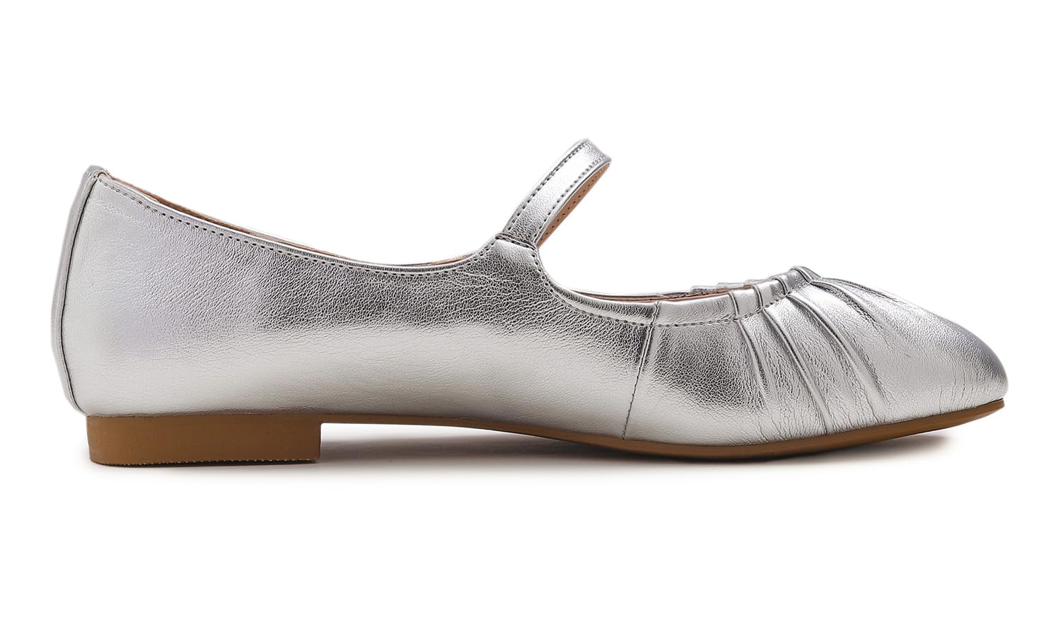 Square Toe Wrinkle Mary Jane Halbschuhe,Flache Freizeittanzschuhe Quadratische Zehe Fältchen Mary Jane