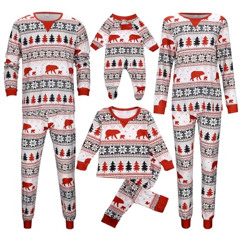 Weihnachts Pyjama Familie Set, Kuschelig Matching Schlafanzug Damen...