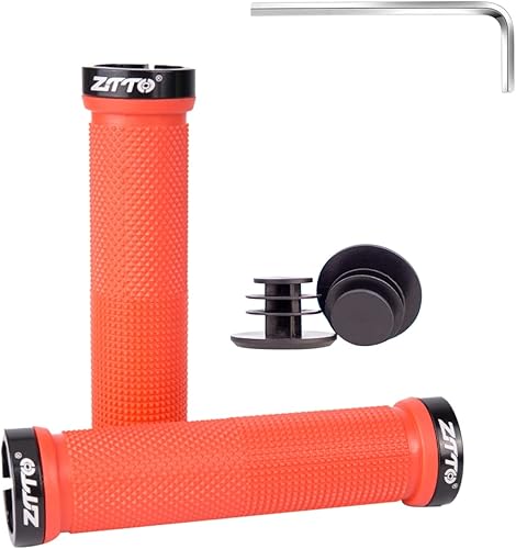 ZTTO Empuñaduras para manillar de bicicleta, doble bloqueo de bicicleta, antideslizante, absorción de golpes, agarre de manillar de goma para
