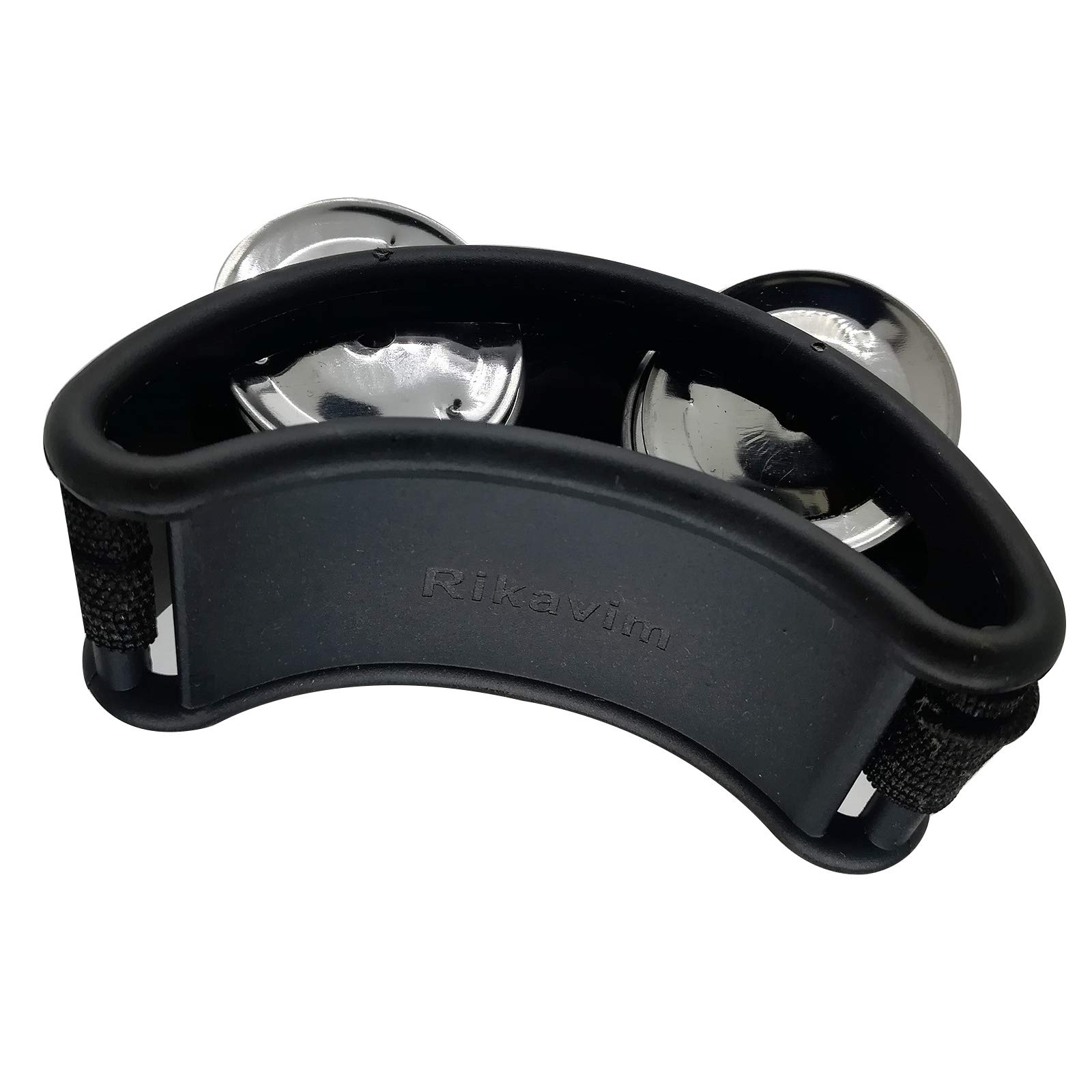 RikavimTambourines, Foot Tambourine Percussion Foot Drum set with Metal Jingle Bell for Cajon BOX Drum Accessory Instrument