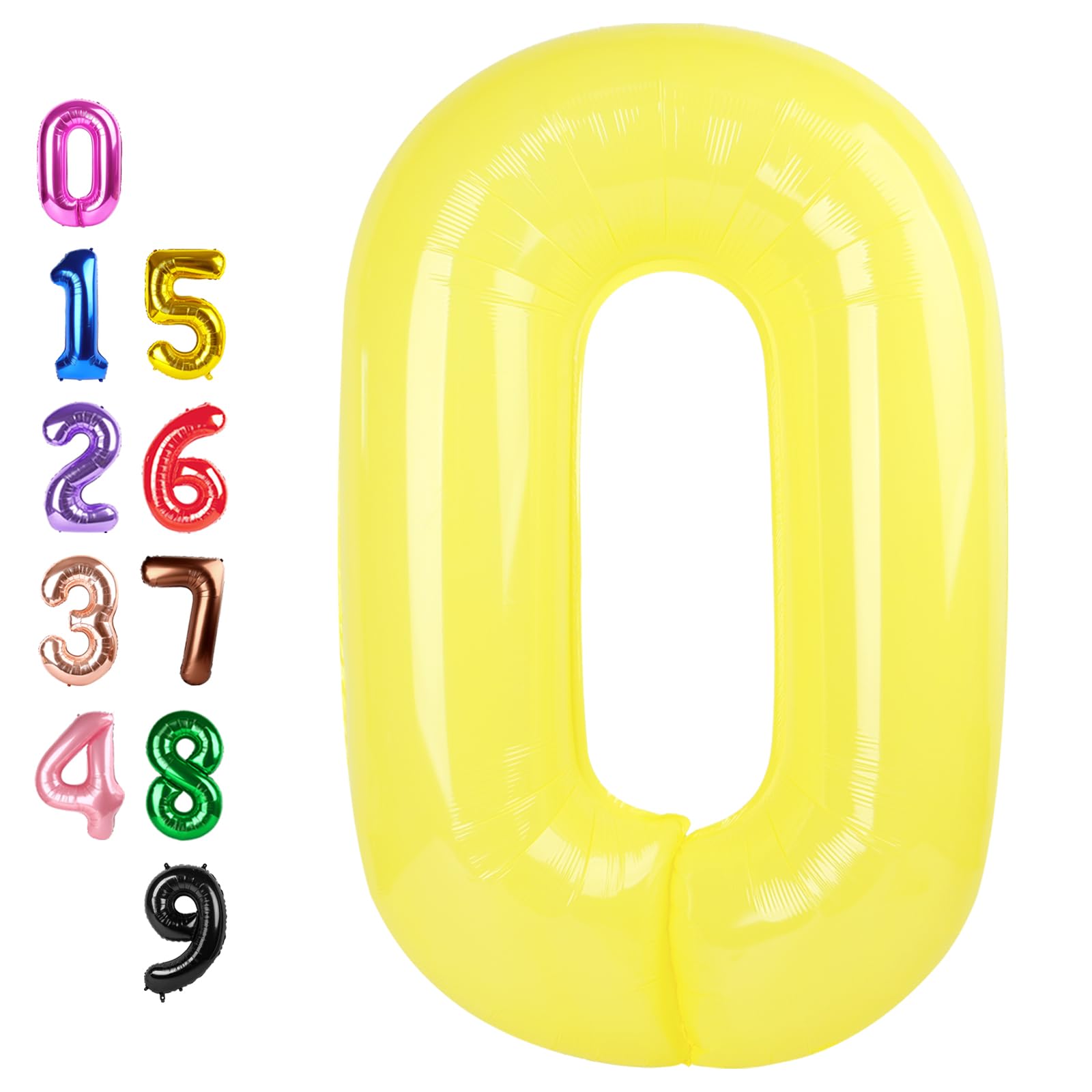 0 Balloon 40 inch Yellow Number Balloons for 10th Birthday Party Decoration