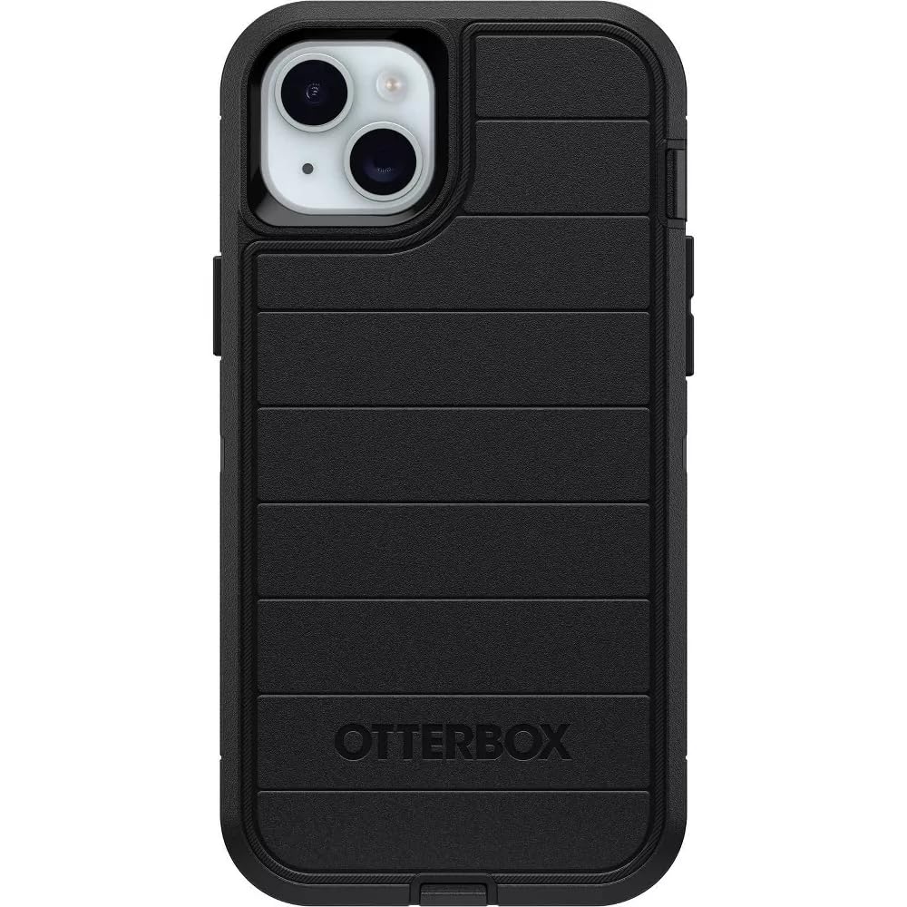 OtterBox iPhone 15 Plus & iPhone 14 Plus (Only) - Defender Series Case - Black - Case Only - Screenless - Rugged & Durable - with Port Protection - Microbial Defense Protection