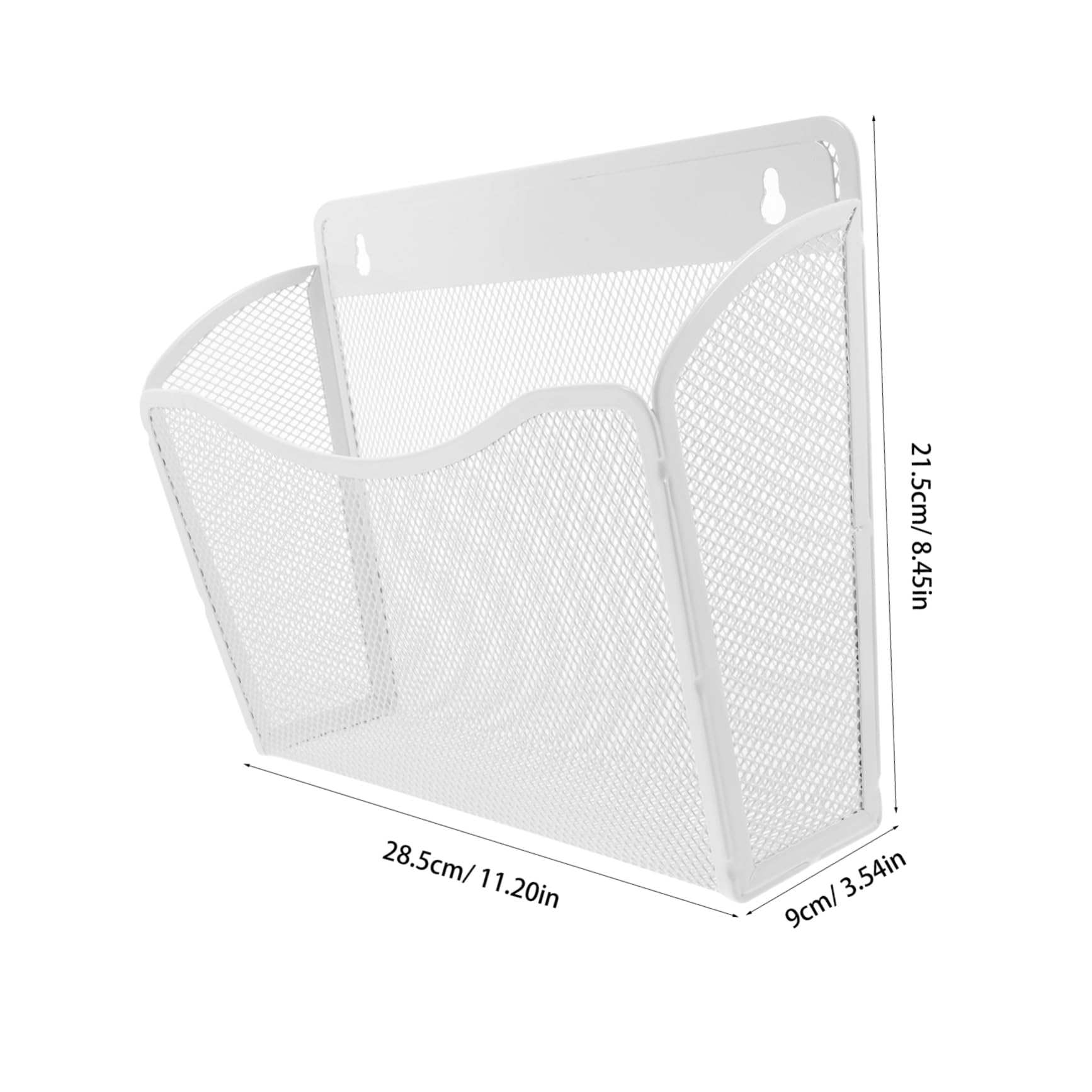 HOMSFOU Hanging Wall File Basket Wall Mount Magazine Holder Metal File Sorter Easy Install Office Storage