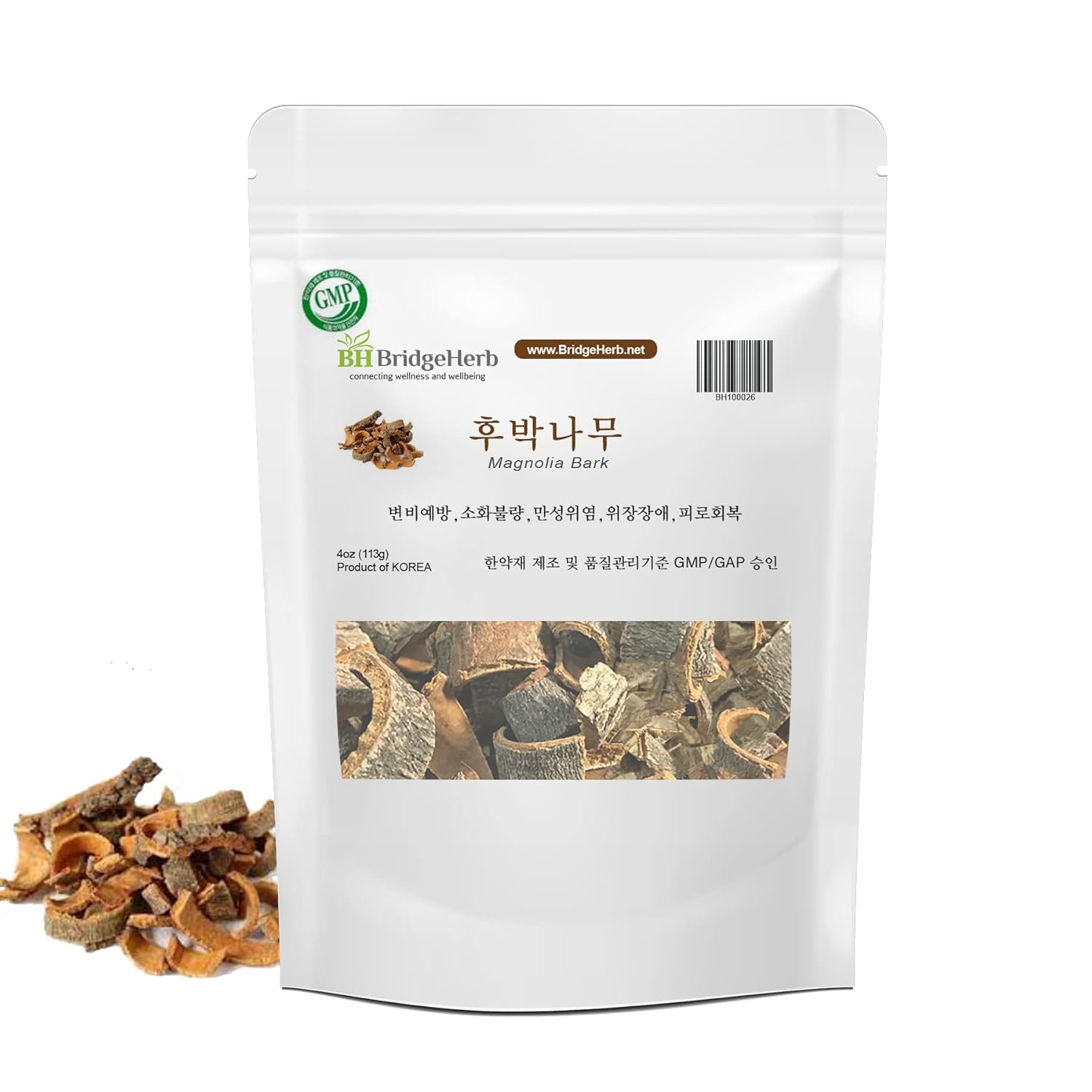 Magnolia Bark (Magnolia officinalis) (후박나무껍질) 4oz/113g– Dried Cut Bark | Herbal Tea Ingredient | Product of Korea (BridgeHerb)