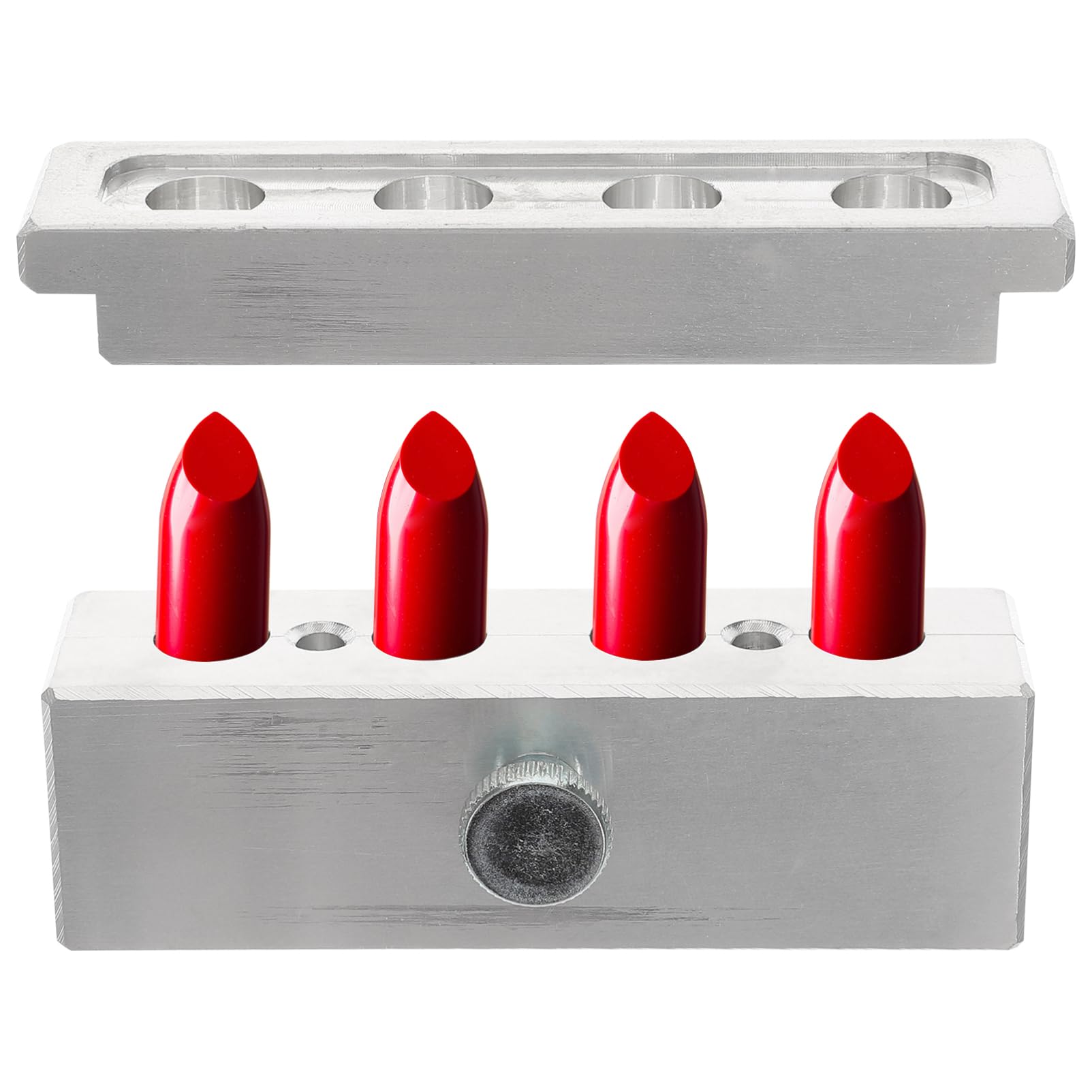 Lippenstiftform aus Aluminiumlegierung 4 Löcher Leichtes Entformen in 1 Sekunde für Lippenstift und Lippenbalsam zum Selbermachen