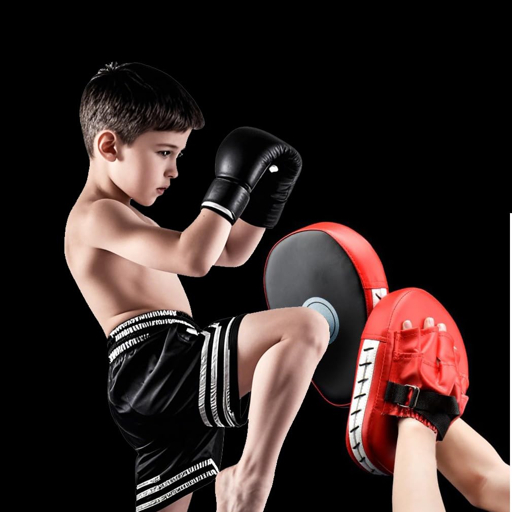 Cuscinetti Da Boxe Curvo Mma Focus Mitts Muay Thai Training Per Muay Thai, Kickboxing, Esercizio, Boxercise, Karate, Taekwondo, Arti Marziali (Red