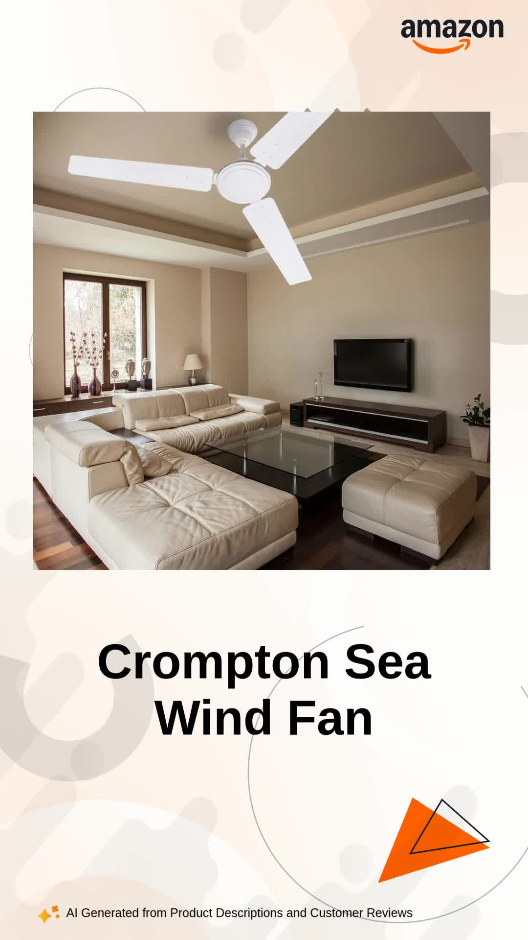 Buy Crompton Sea Wind 48-inch Ceiling Fan (Opal White), Pack of 1