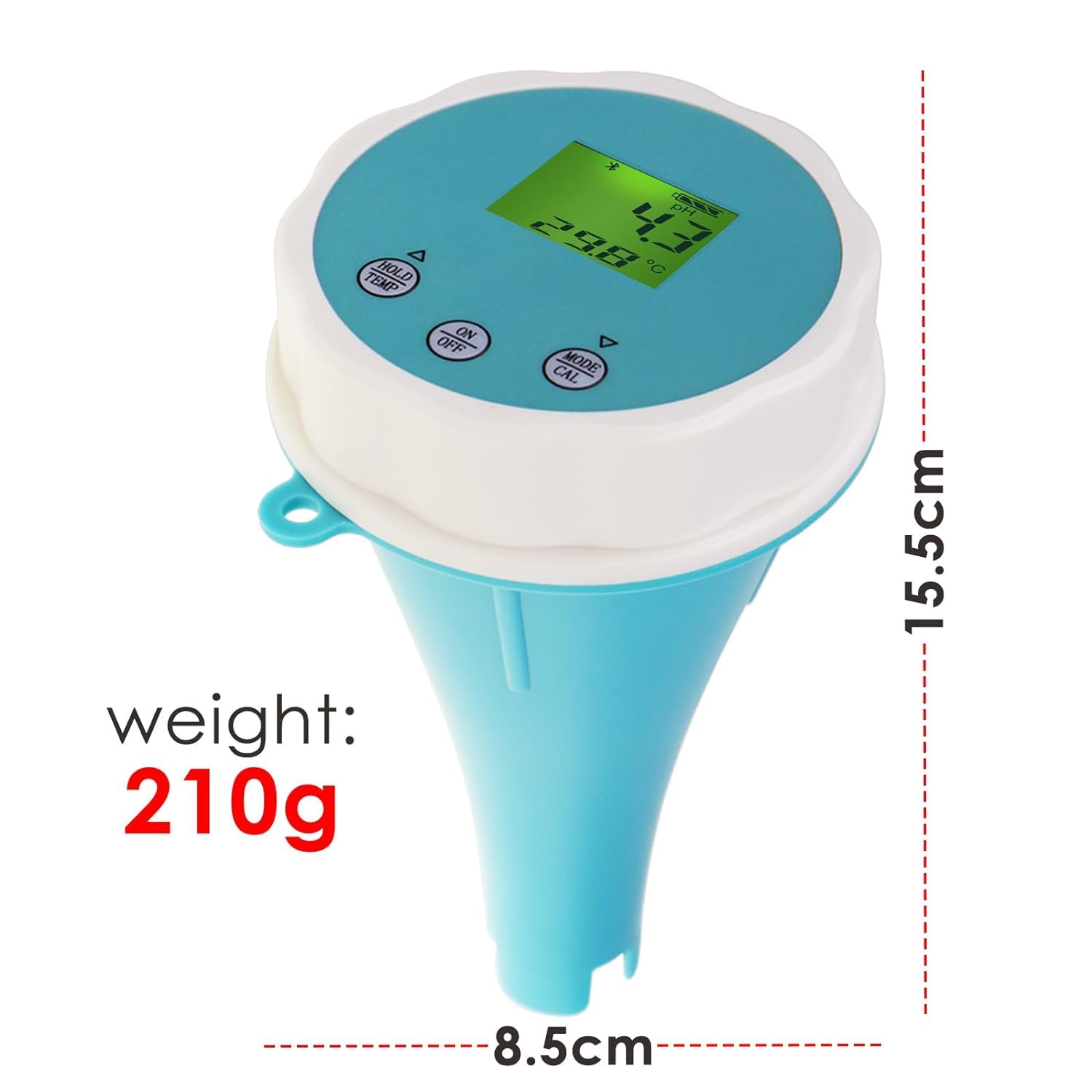 Testeur de qualité d'eau intelligent : Moniteur flottant Bluetooth 6-en-1 pour piscines, spas et cultures hydroponiques - mesure du pH, de l'EC, de l'ORP, du chlore, de la salinité et de la températur