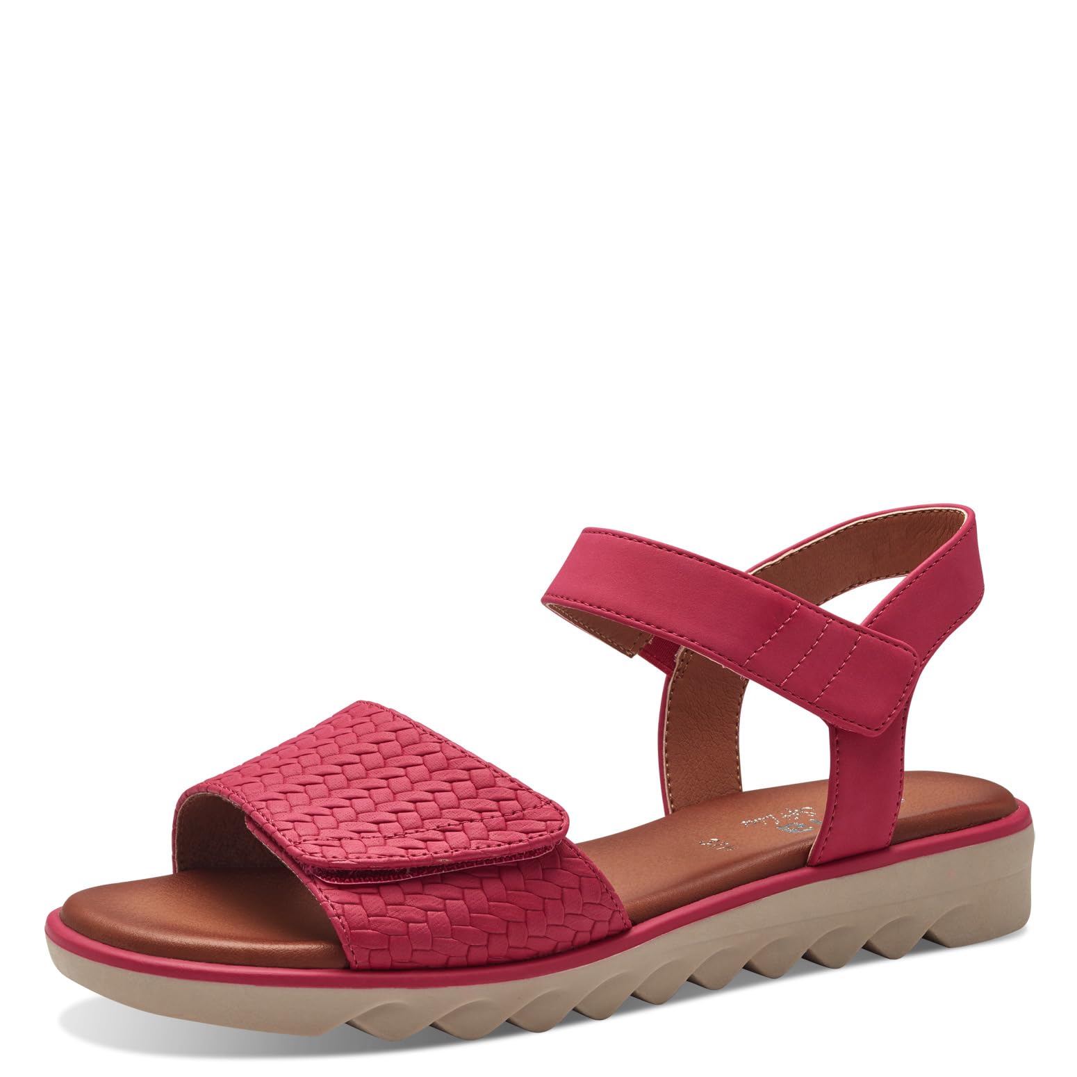 Jana Women’s Flat Sandals with Velcro Vegan, Fuxia, 3,5 UK