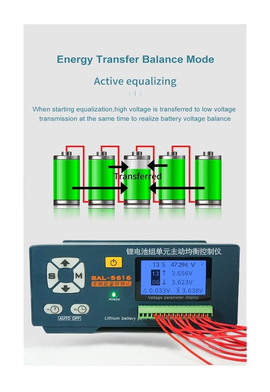 Tester per batterie, 5A Analizzatore digitale capacità batteria | Offre test di tensione, analisi della capacità; ideale per manutenzione e diagnostica delle batterie.
